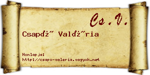 Csapó Valéria névjegykártya